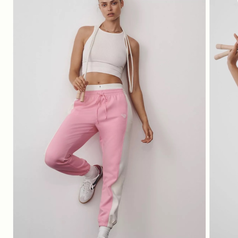 Gola for Anthropologie Pink Colorblock‎ Jogger Sweatpants Small Lounge Sporty